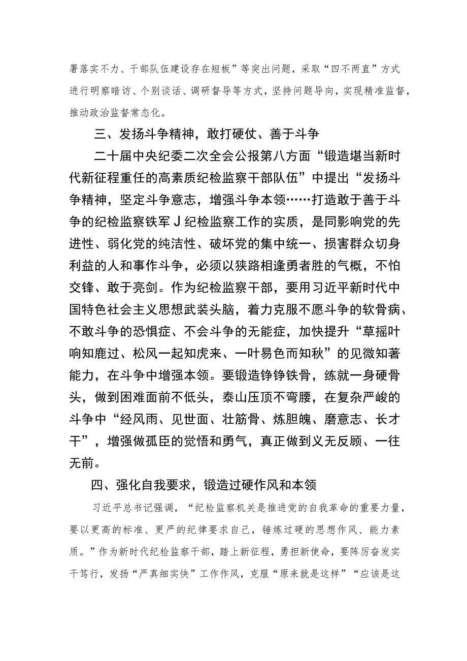 2023纪检监察干部在纪检监察干部队伍教育整顿研讨会上的发言提纲范文精选三篇.docx_第3页