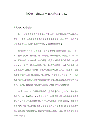 在公司中层以上干部大会上的讲话.docx