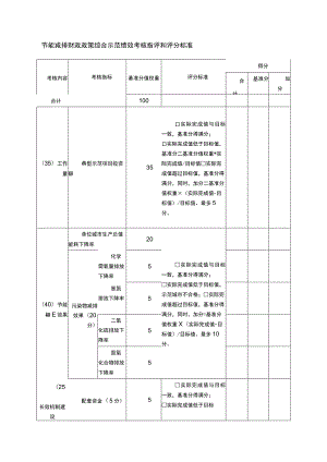 节能减排财政政策综合示范绩效考核指评和评分标准.docx