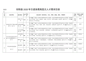 祁阳县2020年引进急需高层次人才需求目录.docx