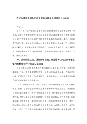 在纪检监察干部队伍教育整顿专题学习研讨班上的发言精选【13篇】供参考.docx