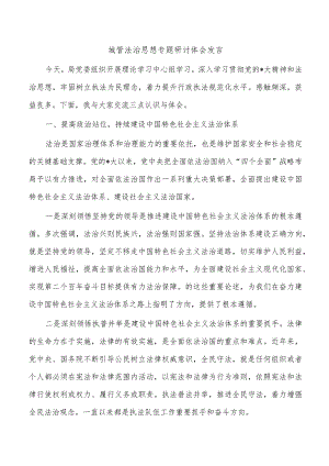 城管法治思想专题研讨体会发言.docx