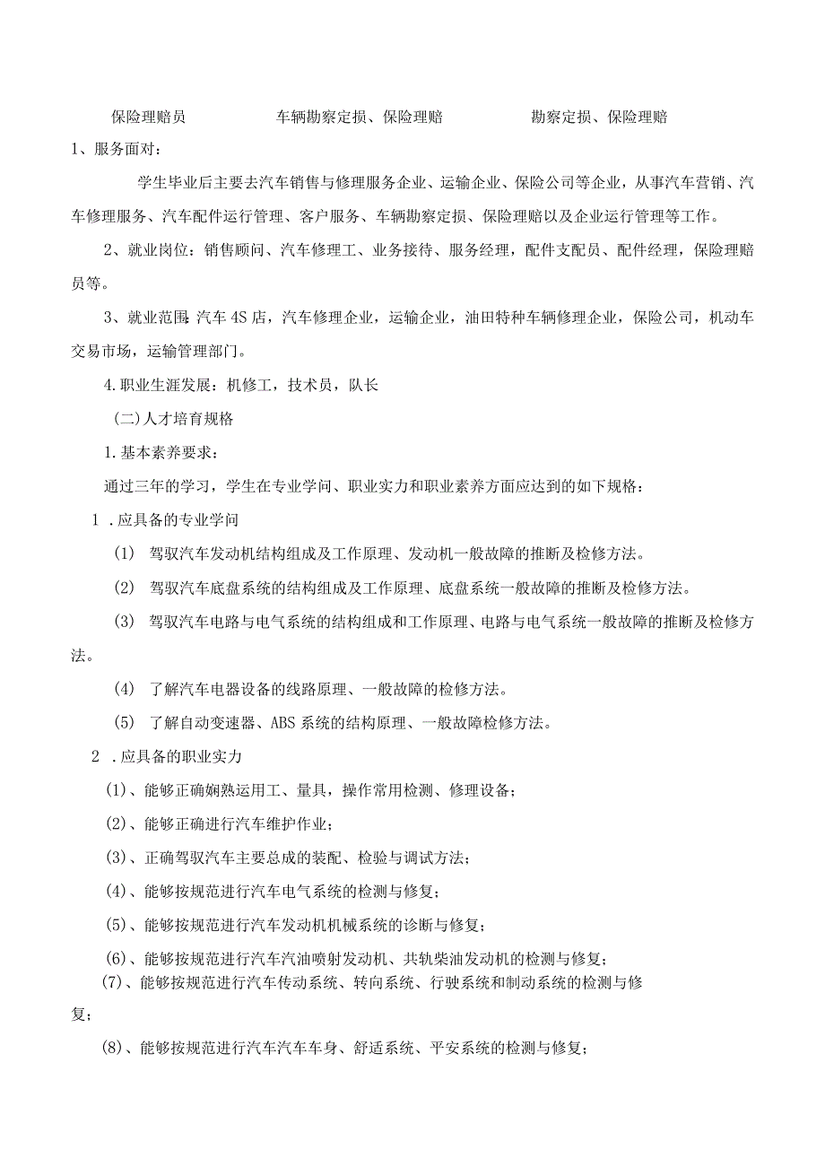 2023级汽车检测与维修技术专业教学计划.docx_第2页