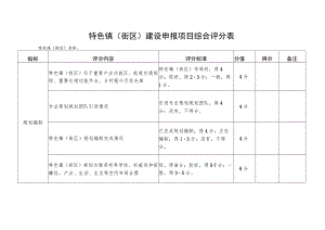 特色镇街区建设申报项目综合评分表.docx