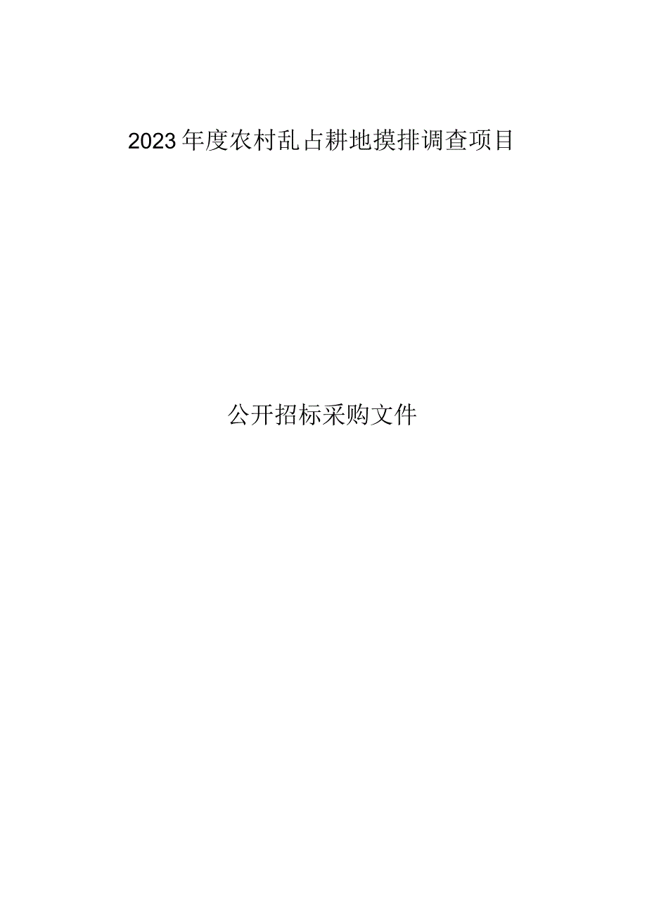 2023年度农村乱占耕地摸排调查项目招标文件.docx_第1页