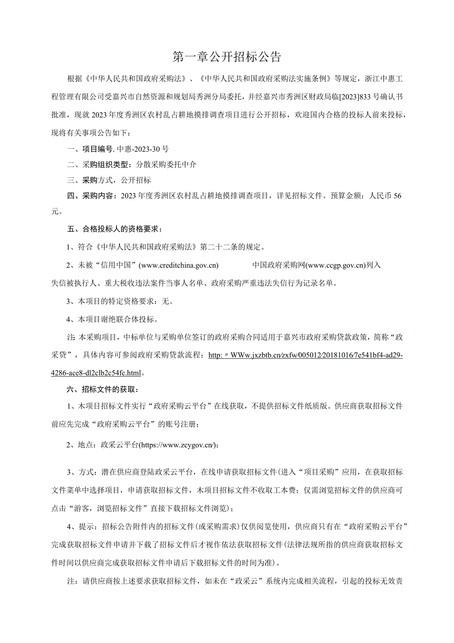 2023年度农村乱占耕地摸排调查项目招标文件.docx_第3页