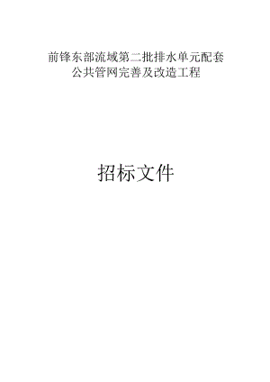 东部流域第二批排水单元配套公共管网完善及改造工程招标文件.docx