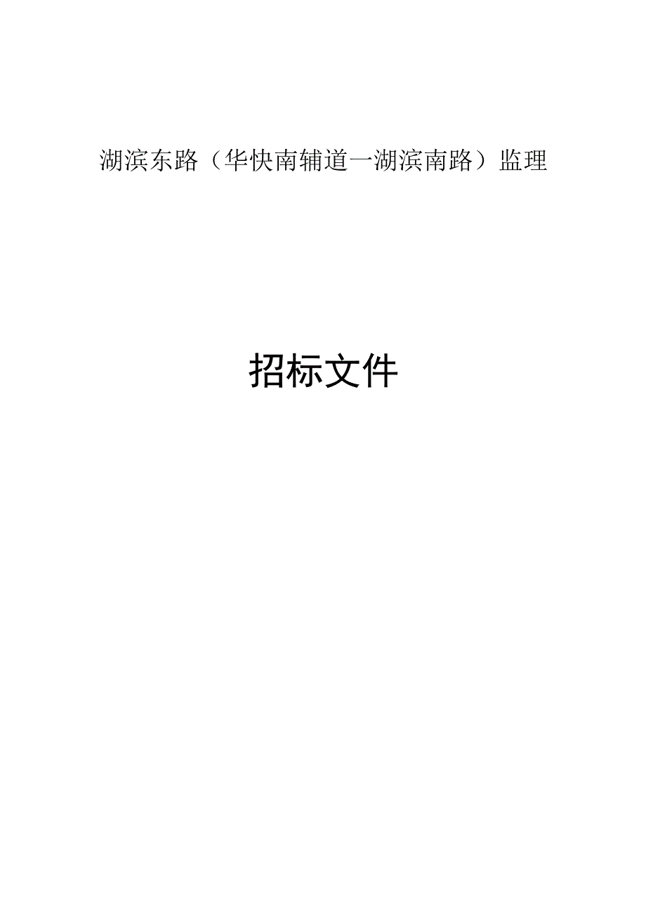 湖滨东路（华快南辅道—湖滨南路）监理招标文件.docx_第1页