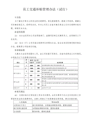 员工福利-交通补贴06交通费补贴办法 .docx