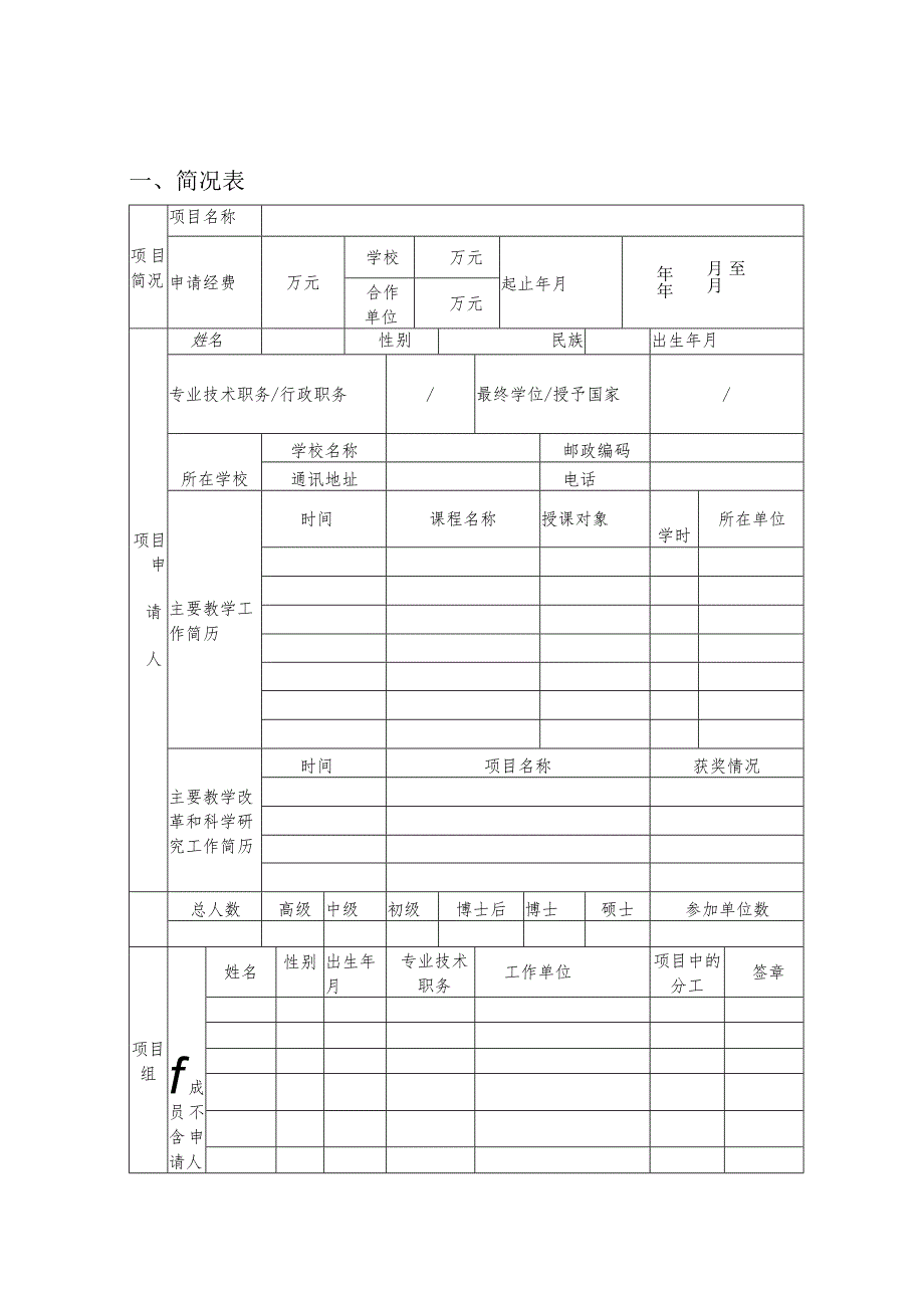 贵州省高等学校教学内容和课程体系改革项目申请表.docx_第3页