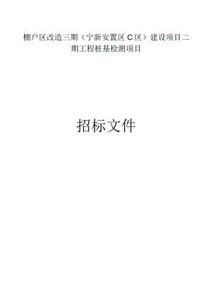 棚户区改造三期（宁新安置区C区）建设项目二期工程桩基检测项目招标文件.docx