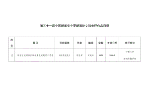 第三十一届中国新闻奖宁夏新闻论文拟参评作品目录.docx