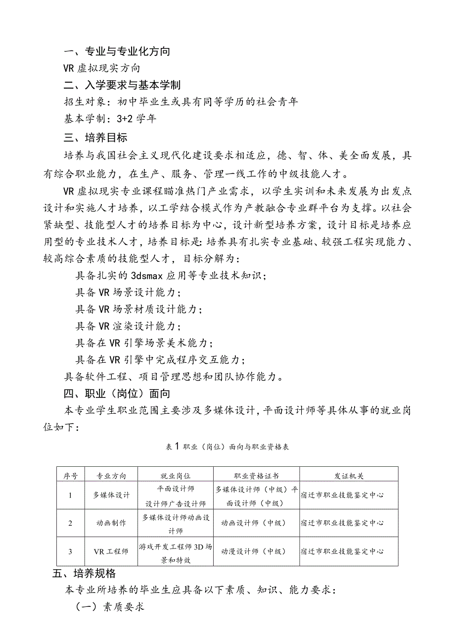 江苏省宿豫中等专业学校专业实施性人才培养方案.docx_第2页