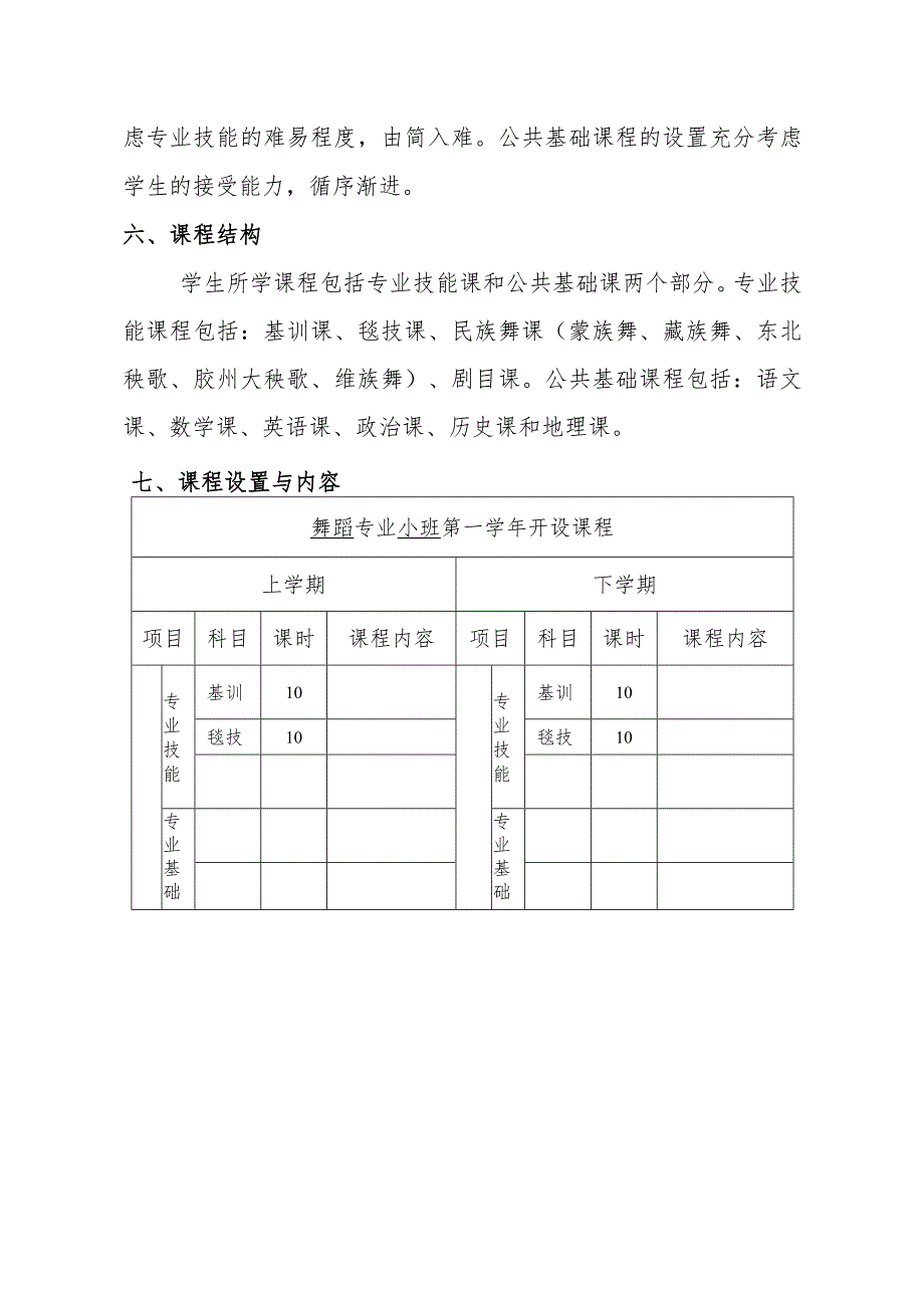 舞蹈专业小班方向人才培养方案.docx_第3页