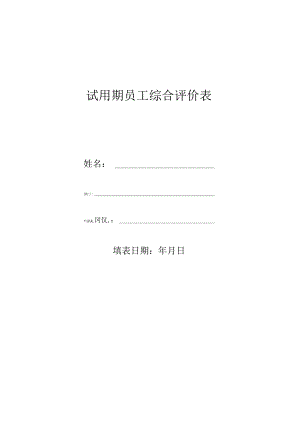 试用期管理-试用期工作评价10试用期员工综合评价表.docx