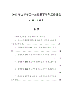 2023年上半年工作总结及下半年工作计划汇编（7篇）.docx