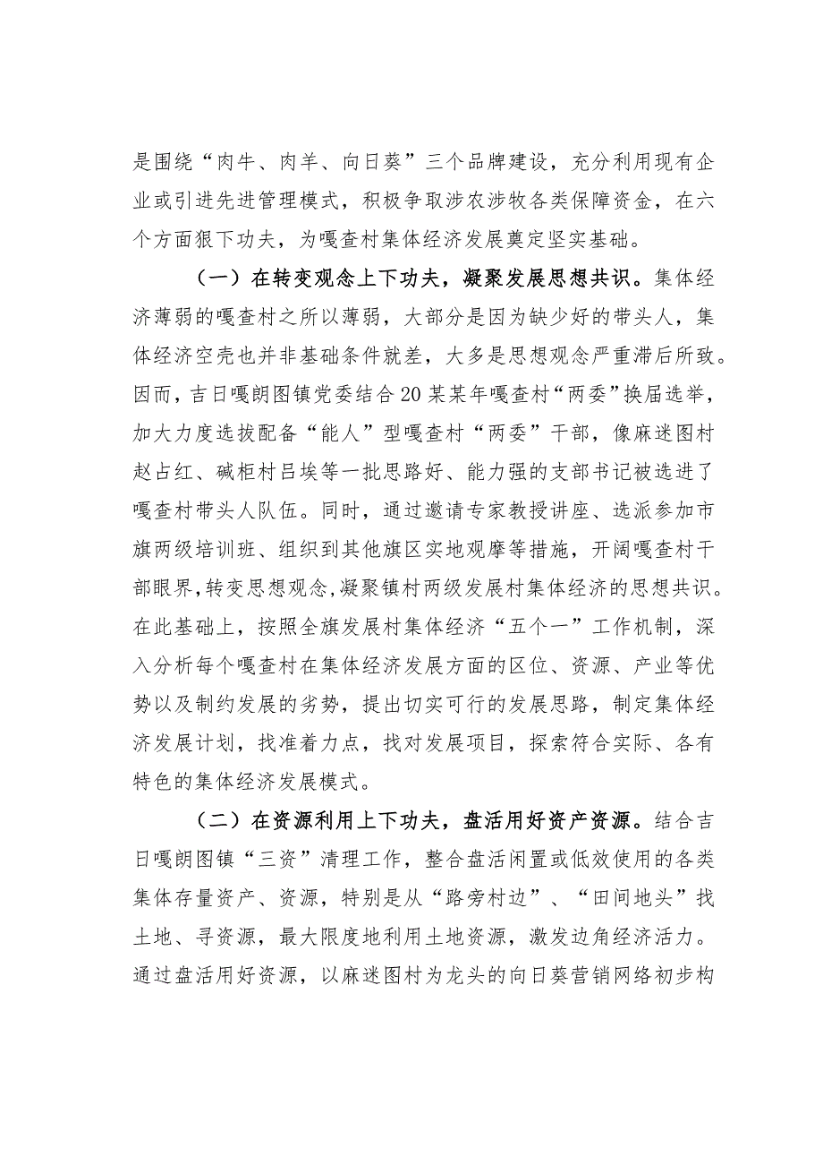 内蒙古某某镇依托资源产业优势发展集体经济党建经验交流材料.docx_第3页