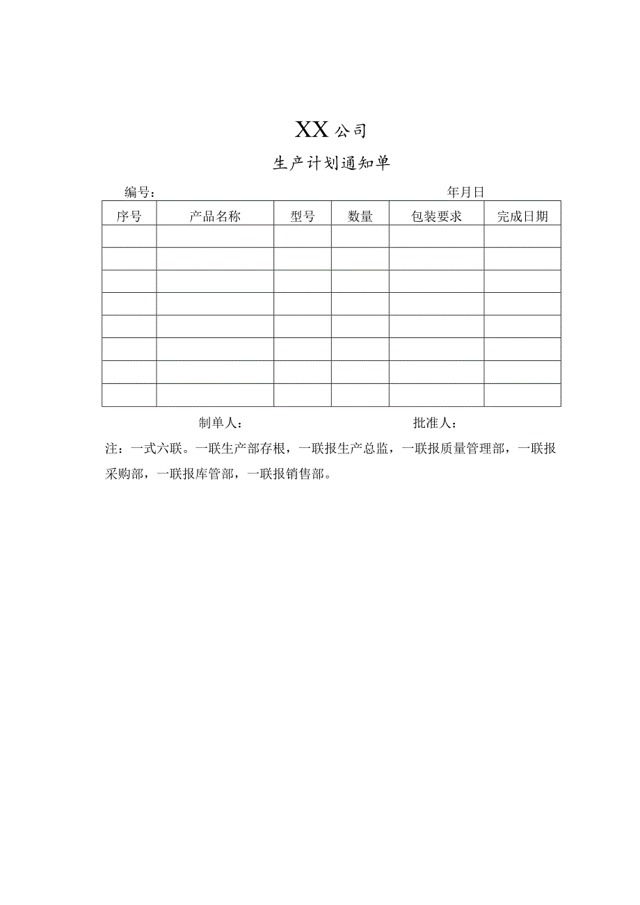 XX公司生产计划变更通知单.docx_第2页