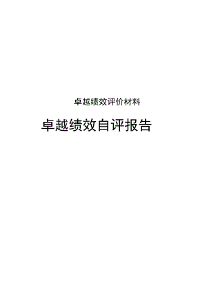 市长质量奖卓越绩效自评报告.docx