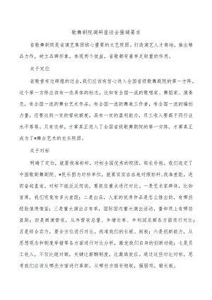 歌舞剧院调研座谈会强调要求.docx