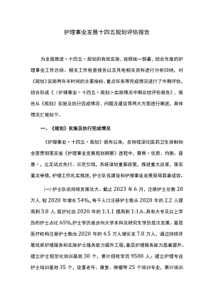 护理事业发展十四五规划评估报告.docx