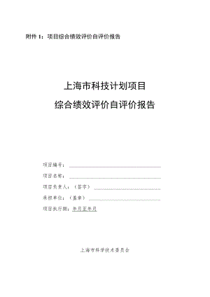 上海市科技计划项目综合绩效评价自评价报告、评价打分表、专家组意见表.、审计报告质量评价表、综合绩效评价结论书.docx