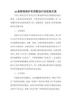 xx县耕地保护专项整治行动实施方案.docx