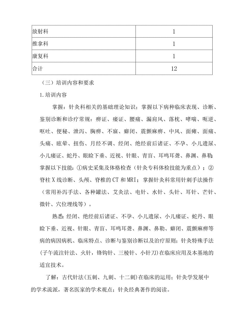 中医住院医师针灸推拿康复培训大纲.docx_第2页