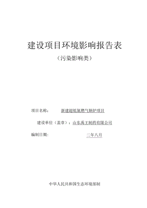 新建超低氮燃气锅炉项目环境影响评价报告书.docx