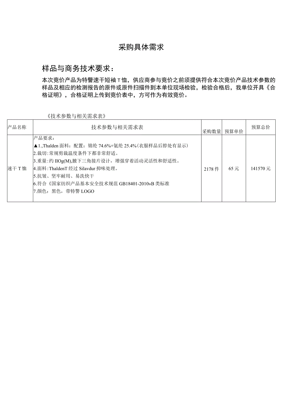 采购具体需求样品与商务技术要求.docx_第1页