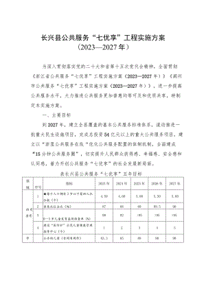 长兴县公共服务“七优享”工程实施方案2023—2027年.docx