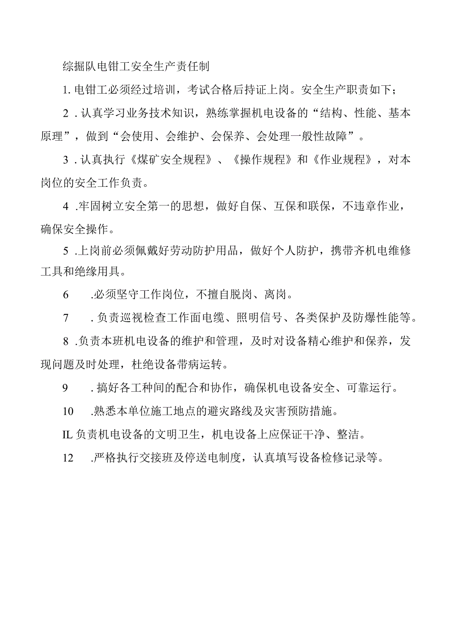 综掘队电钳工安全生产责任制.docx_第1页