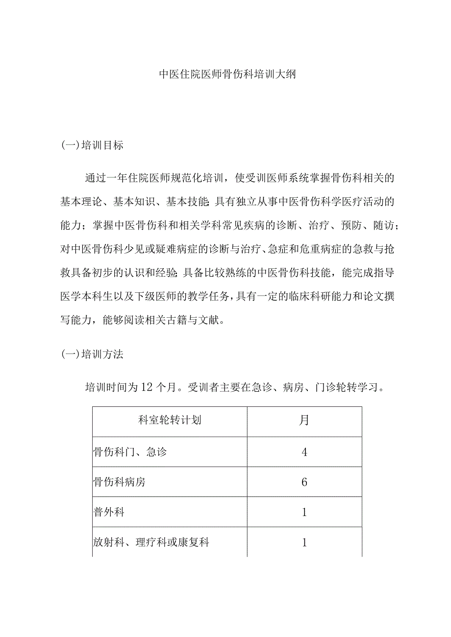 中医住院医师骨伤科培训大纲.docx_第1页