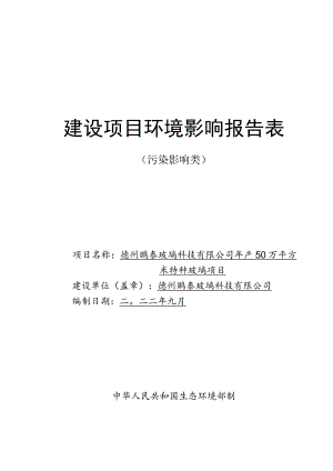 年产50万平方米特种玻璃项目环境影响评价报告书.docx