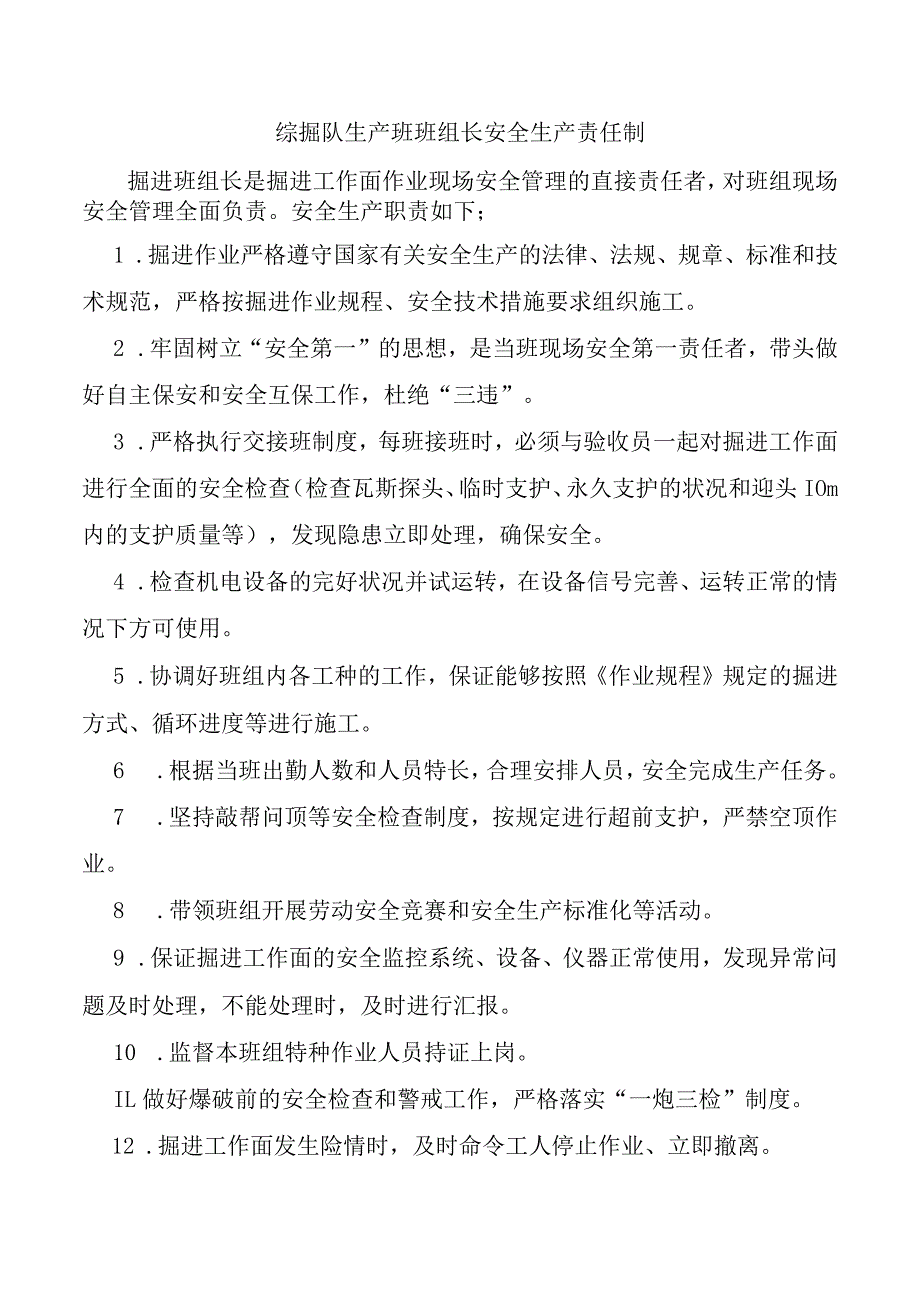 综掘队生产班班组长安全生产责任制.docx_第1页