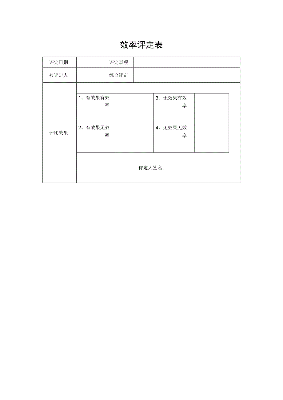 效率评定表格.docx_第1页