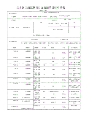 红古区区级预算项目支出绩效目标申报表.docx