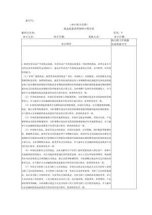 【国家审计报告】现金流量表明细审计程序表@.docx