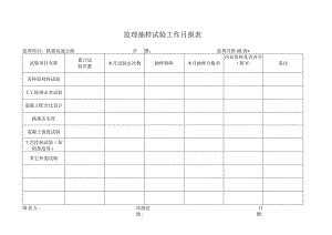 月报05表 监理抽样试验工作月报表工程文档范本.docx