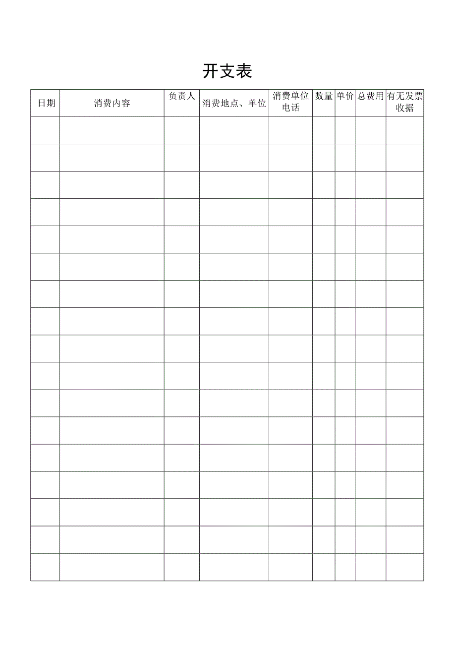 开支表（标准模版）.docx_第1页