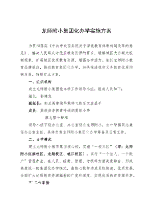 龙师附小集团化办学实施方案.docx