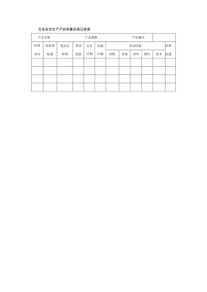 企业安全生产产品质量改进记录表.docx