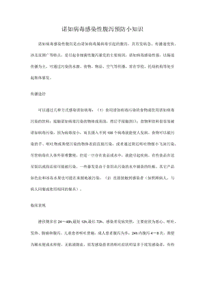 诺如病毒感染性腹泻预防小知识.docx