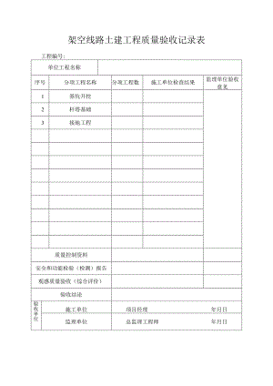 架空线路土建工程质量验收记录表.docx