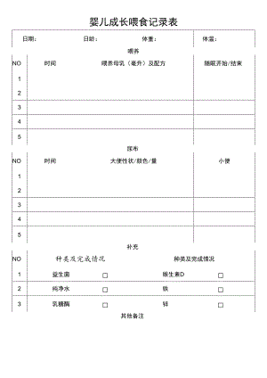 宝宝婴儿成长喂食记录表.docx