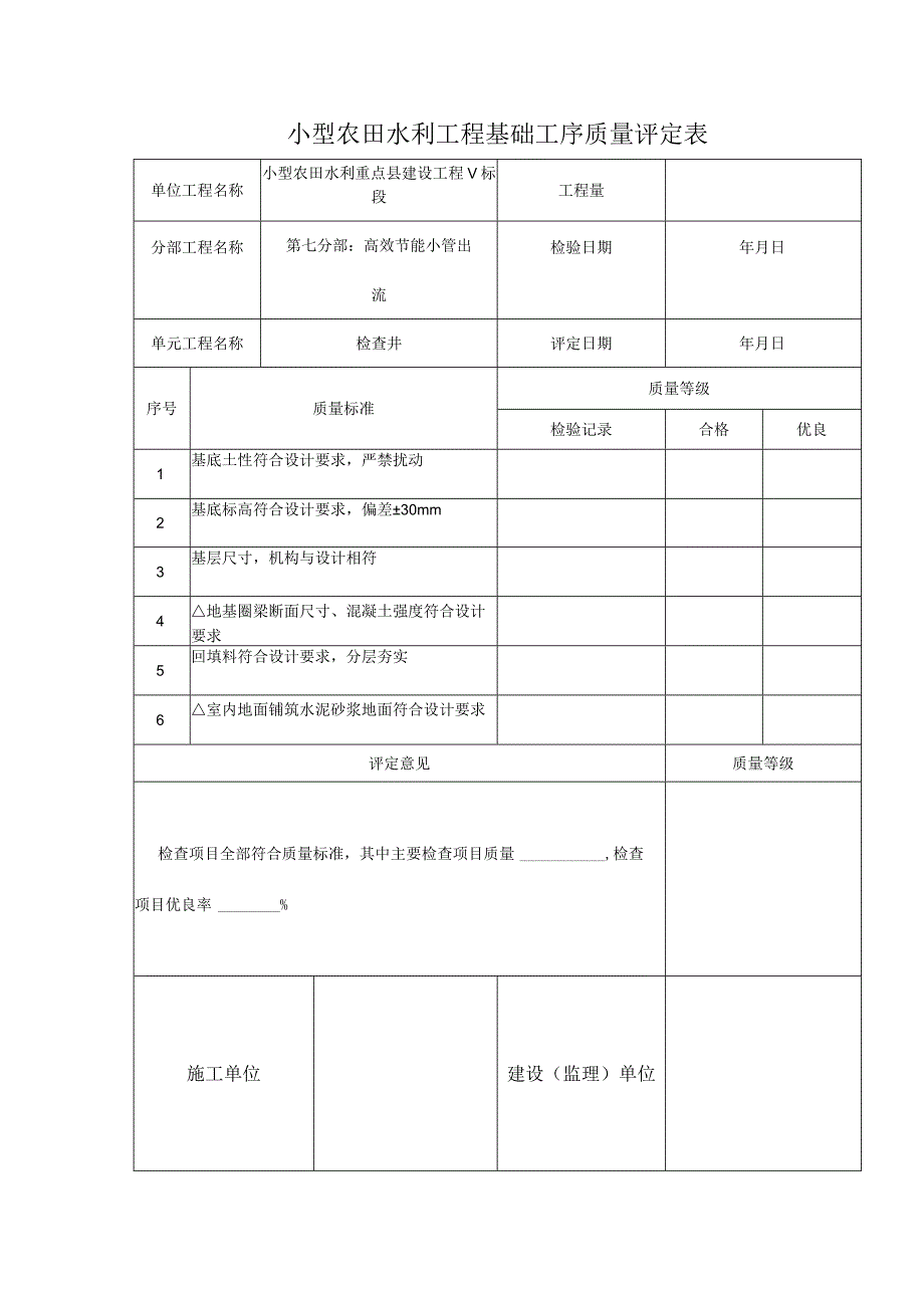 小型农田水利工程基础工序质量评定表.docx_第1页