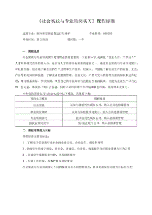 《社会实践与专业顶岗实习》课程标准.docx