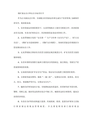 煤矿副总会计师安全目标责任书.docx