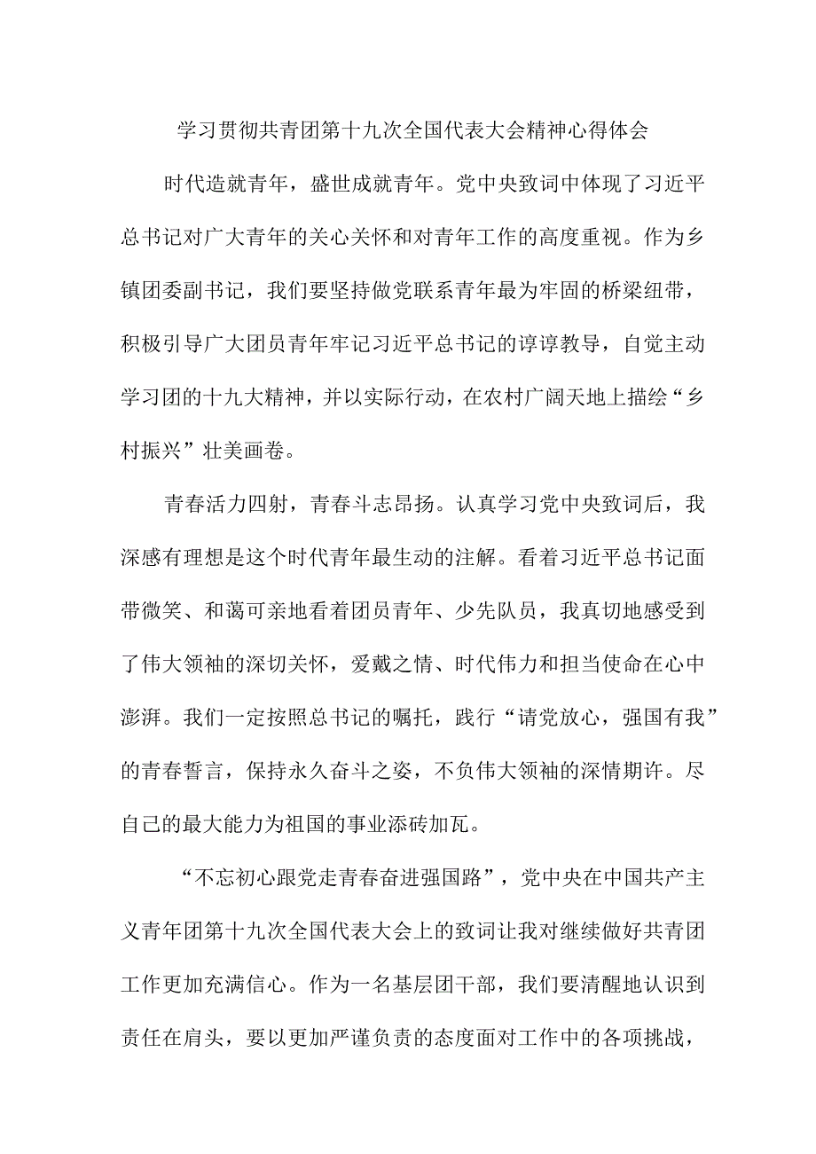 企业团组织学习贯彻共青团第十九次全国代表大会精神个人心得体会 四篇.docx_第3页