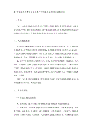 XX智慧城管理委员会安全生产技术服务采购项目需求说明.docx